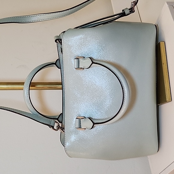 NWOT Michael Kors Benning Mint Leather Satchel W/ Wallet - Picture 8 of 16